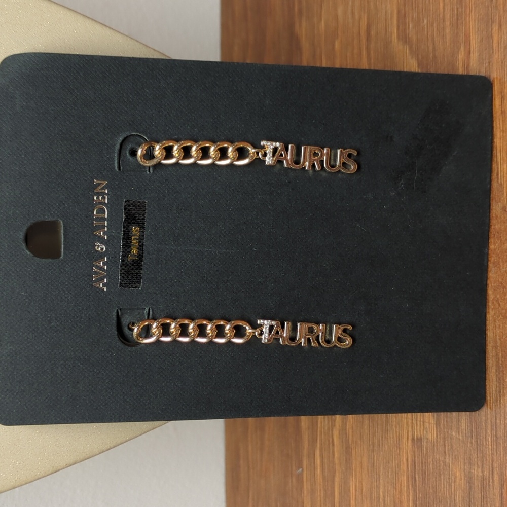 Sparkly Taurus Zodiac Dangle Earrings Ava & Aiden, Gold-Tone, 2.25" Lightweight